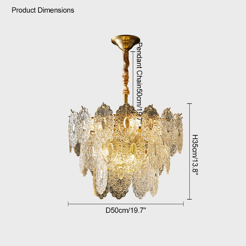 Diff Tiered Textured Glass Chandelier-DF2208