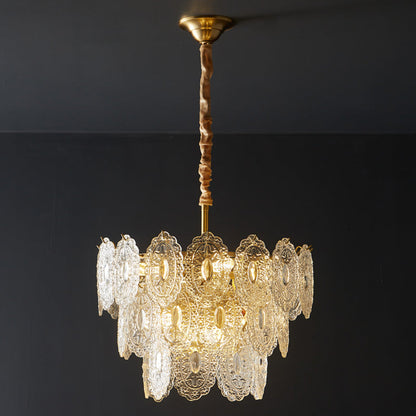 Diff Tiered Textured Glass Chandelier-DF2208