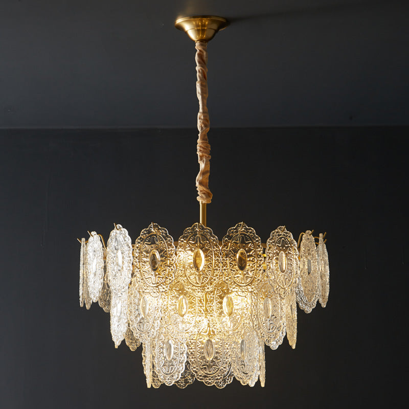 Diff Tiered Textured Glass Chandelier-DF2208