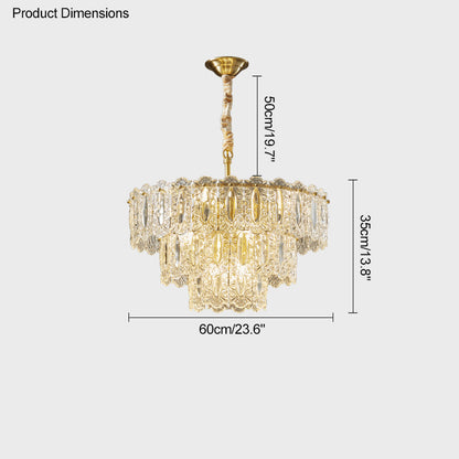 Diff Textured Glass Tiered Chandelier-DF2177