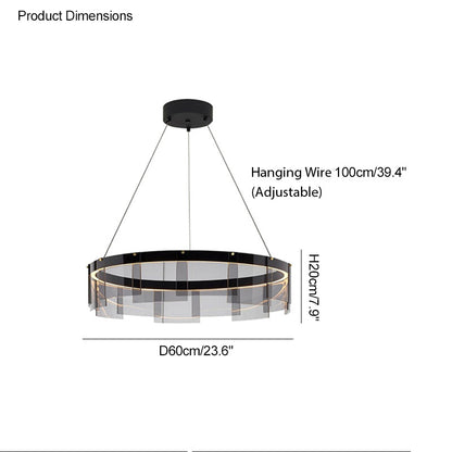 Diff Smoked Glass Round Chandelier-DF2202