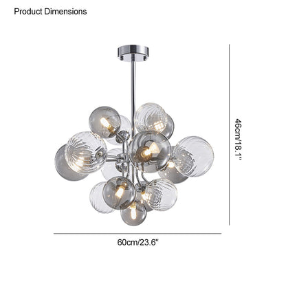 Diff Smoked Glass Bubble Chandelier-DF2198