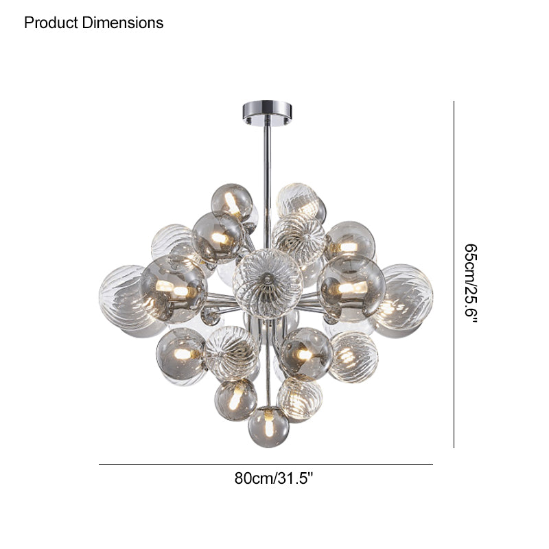 Diff Smoked Glass Bubble Chandelier-DF2198