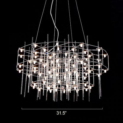 Diff Tiered Glass Rod Sculptural Chandelier-DF2199