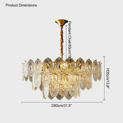 Diff Tiered Textured Glass Chandelier-DF2208