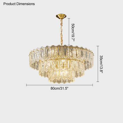 Diff Textured Glass Tiered Chandelier-DF2177