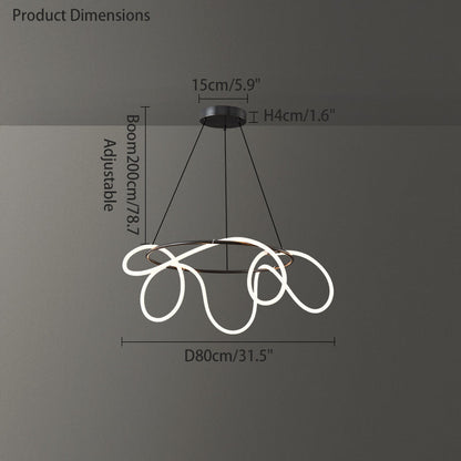 Diff Hose LED Linear/Circular Brass Chandelier-DF2059