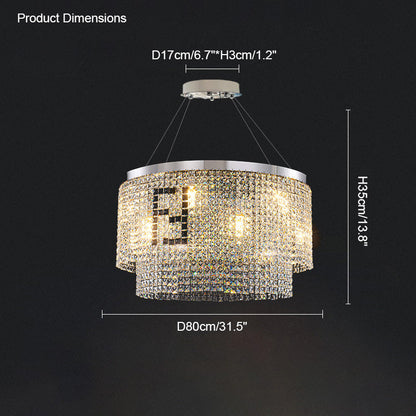 Diff 2-Tier Round/Rectangular Crystal Chandelier-DF2071