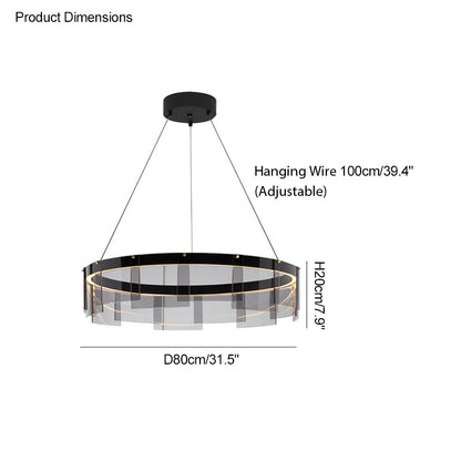 Diff Smoked Glass Round Chandelier-DF2202