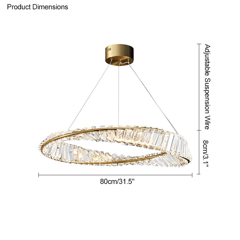 Diff Möbius Crystal Prism Circular Chandelier-DF2191