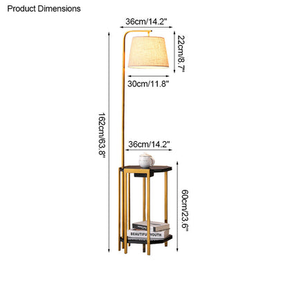 Diff Vintage Linen Floor Lamp with Charging Table-DF7064