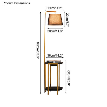 Diff Vintage Linen Floor Lamp with Charging Table-DF7064