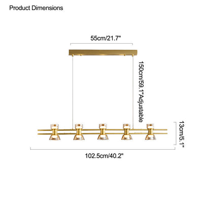 Diff Brass Linear Chandelier-DF2225