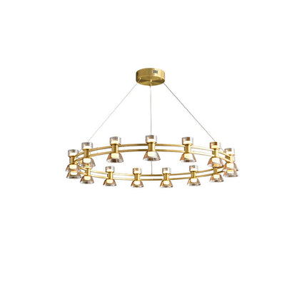 Diff Double Circular Brass Chandelier-DF2224