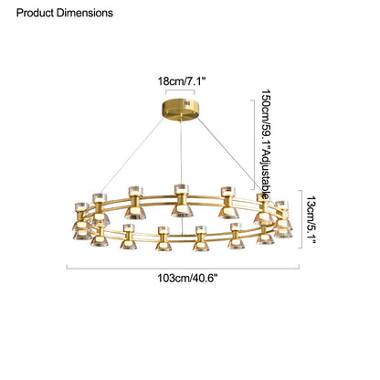 Diff Double Circular Brass Chandelier-DF2224