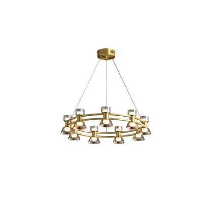 Diff Double Circular Brass Chandelier-DF2224