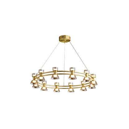 Diff Double Circular Brass Chandelier-DF2224