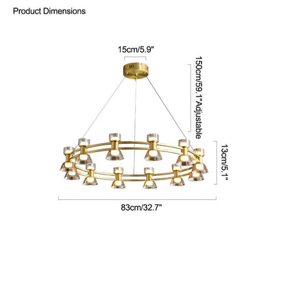 Diff Double Circular Brass Chandelier-DF2224
