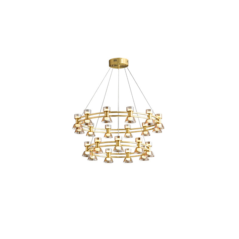 Diff Double Circular Brass Chandelier-DF2224