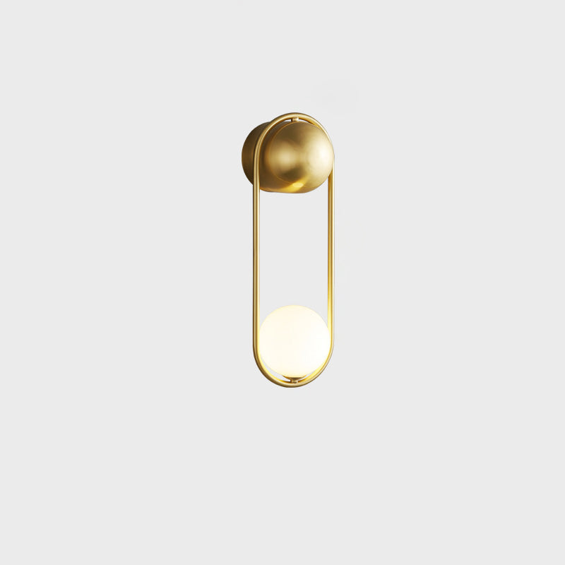 Diff Milk Glass Globe Brass Wall Sconce-DF6098