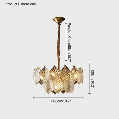 Diff Tiered Glass Leaf Chandelier-DF2209