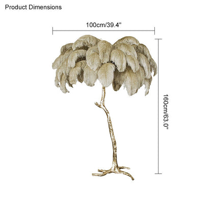 Diff Feather Palm Tree Floor Lamp-DF7000