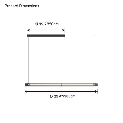 Diff Black Ribbed Glass Linear Pendant Light-DF2308