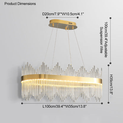 Diff Glass Rods Round Chandelier-DF2186