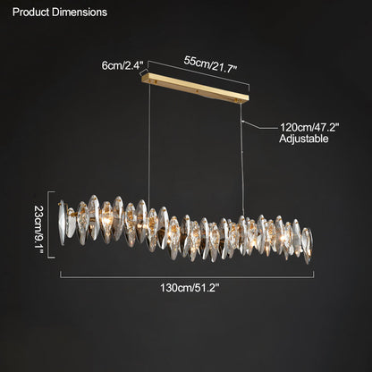 Diff Smoked Crystal Linear Chandelier-DF2188