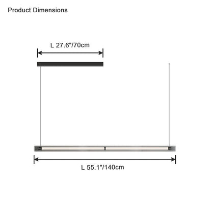 Diff Black Ribbed Glass Linear Pendant Light-DF2308