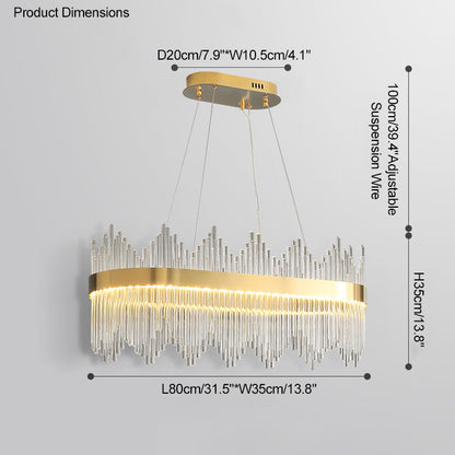 Diff Glass Rods Round Chandelier-DF2186