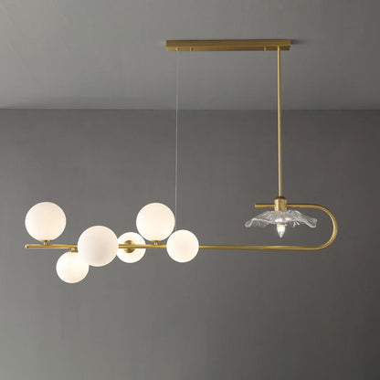 Diff Linear Glass Bubble Brass Chandelier-DF2252