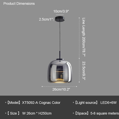 Diff Drum Blown Glass Pendant Light-DF2145