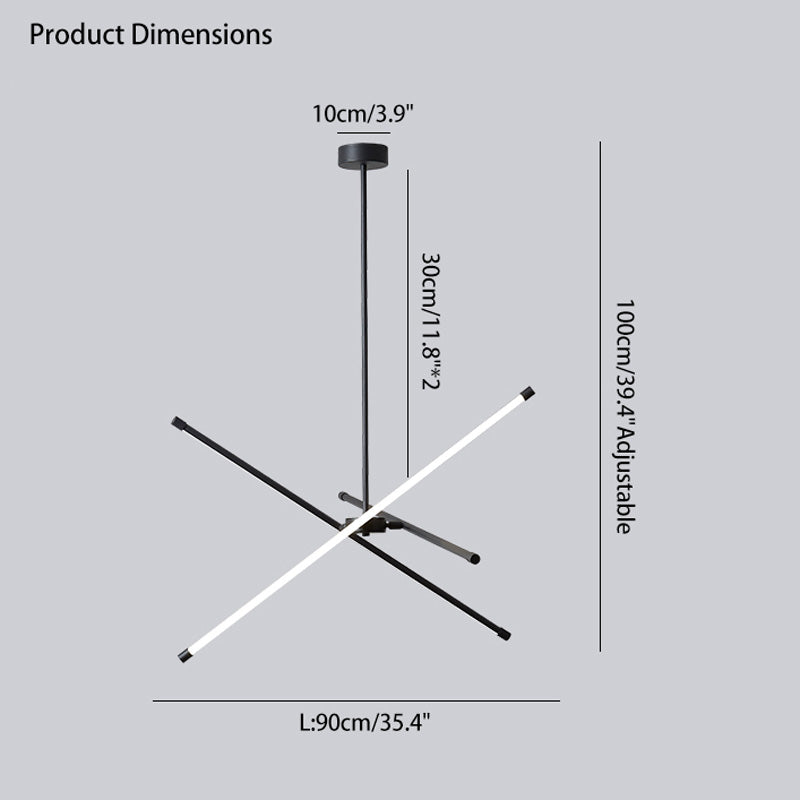 Diff 3 Light Rods LED Chandelier-DF2024