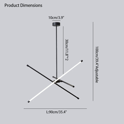 Diff 3 Light Rods LED Chandelier-DF2024