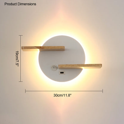 Diff Round Accent Wall Sconce with Shelf, Switch and USB-DF6084