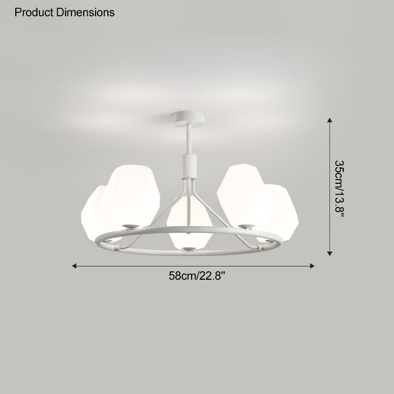 Diff White Rock Shaded Chandelier-DF2168