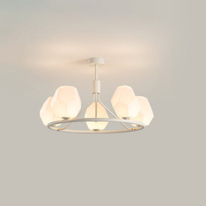 Diff White Rock Shaded Chandelier-DF2168