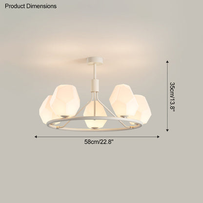 Diff White Rock Shaded Chandelier-DF2168