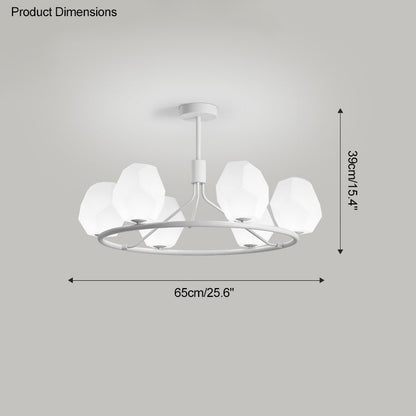 Diff White Rock Shaded Chandelier-DF2168