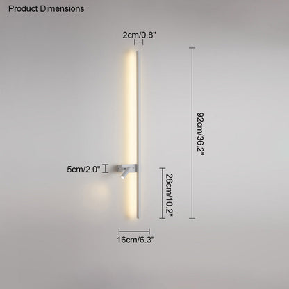 Diff Switchable Long Linear Wall Sconce with Spotlight-DF6068