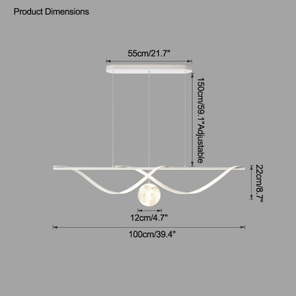 Diff Moon Sculptural Linear Chandelier-DF2239