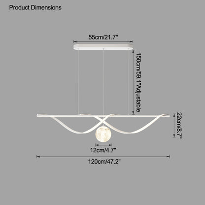Diff Moon Sculptural Linear Chandelier-DF2239