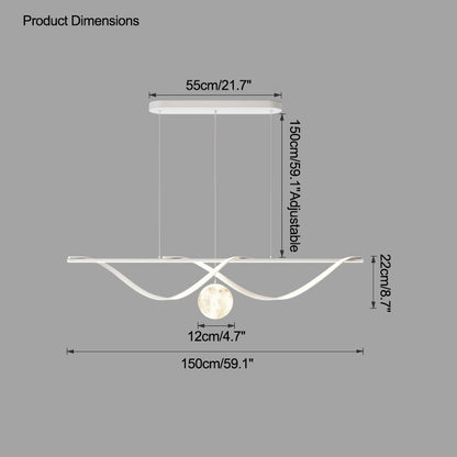 Diff Moon Sculptural Linear Chandelier-DF2239