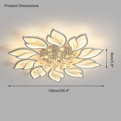 Diff Big Flower Crystal Flush Mount Ceiling Light-DF1107