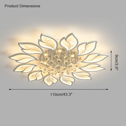 Diff Big Flower Crystal Flush Mount Ceiling Light-DF1107