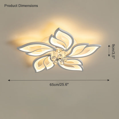 Diff Big Flower Crystal Flush Mount Ceiling Light-DF1107