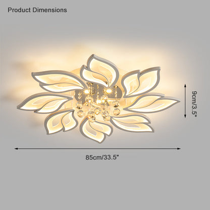 Diff Big Flower Crystal Flush Mount Ceiling Light-DF1107