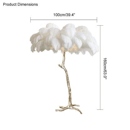 Diff Feather Palm Tree Floor Lamp-DF7000