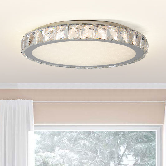 Crystal LED Ceiling Light, 19.7-Inch Flush Mount